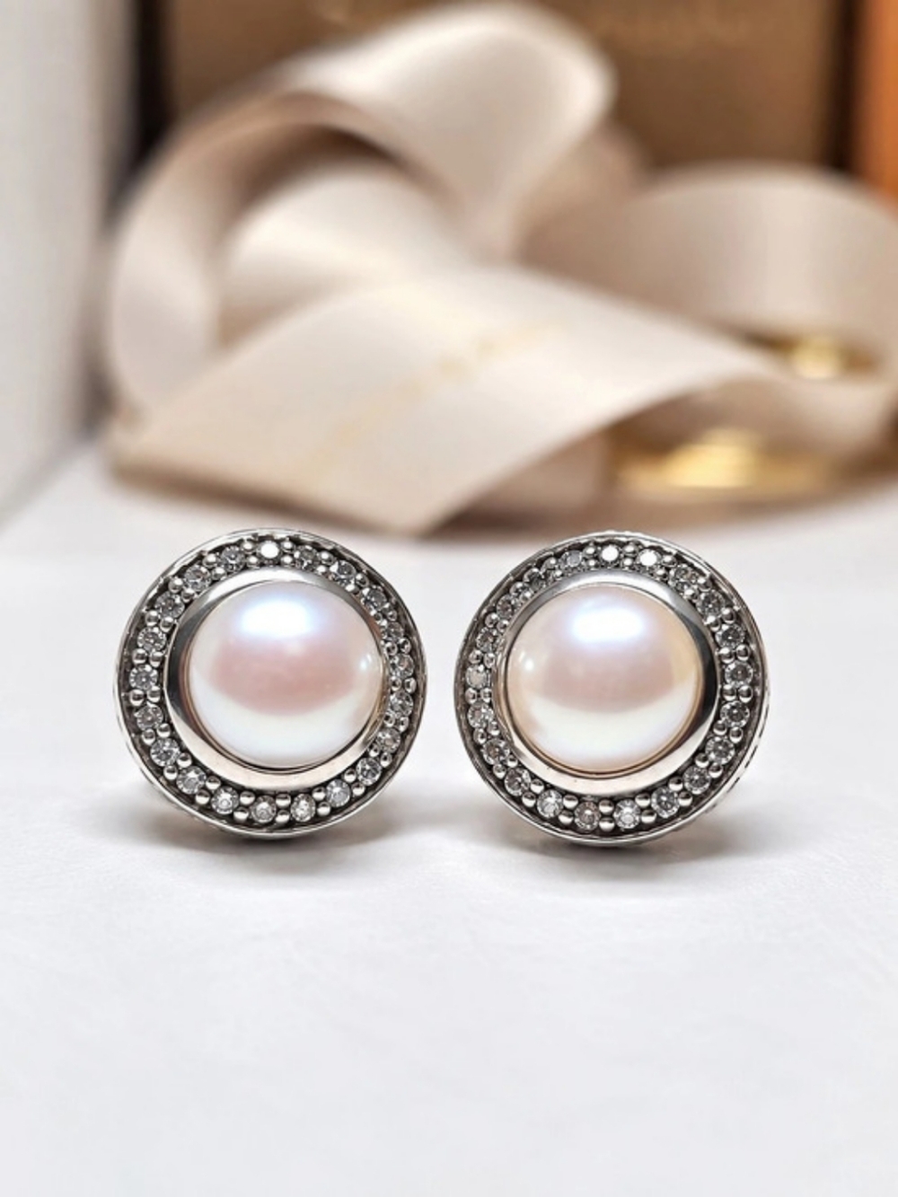 David Yurman Cerise Pearl & Diamond Earrings